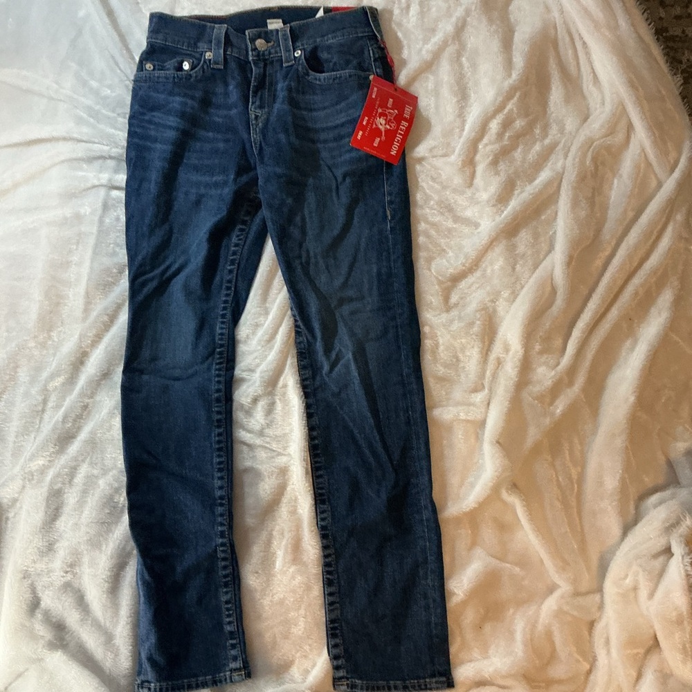 New True Religion Dark Blue Straight Leg Jeans  Men’s size 30/32